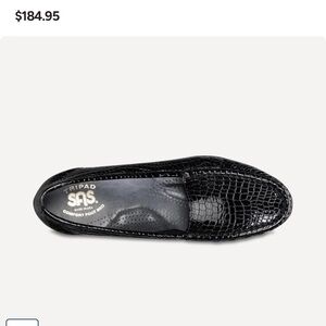 SAS Black Crocodile Loafers